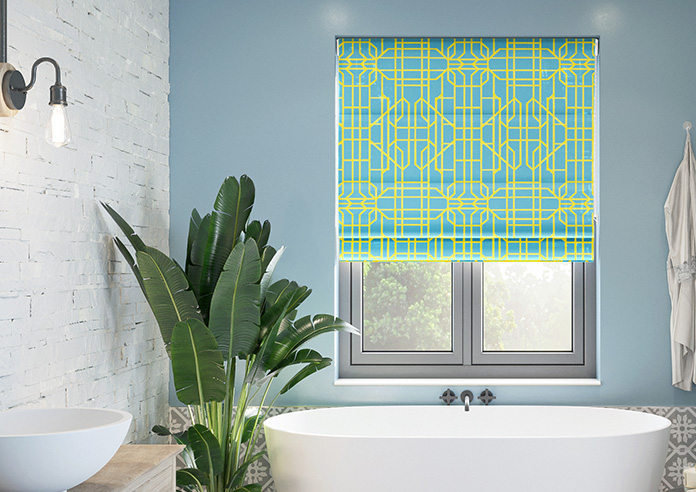 Bamboo Candy, Yellow Blue - Roman Blind - Image 3